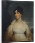 Portrait of a lady seated, half length, wearing a white dress by William Beechey