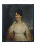 Portrait of a lady seated, half length, wearing a white dress by William Beechey