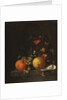 A Lemon, an Orange, Grapes, an Oyster, and a Glass of Wine on a Ledge by Cornelis de Heem