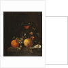 A Lemon, an Orange, Grapes, an Oyster, and a Glass of Wine on a Ledge by Cornelis de Heem