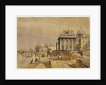 L'Institut and the Pont des Arts, Paris, 1828 by Thomas Shotter Boys