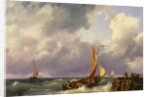Shipping off a Jetty, 1852 by Hermanus the Younger Koekkoek