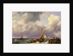 Shipping off a Jetty, 1852 by Hermanus the Younger Koekkoek