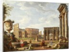 A Capriccio view of Rome, 1743 by Giovanni Paolo Pannini or Panini
