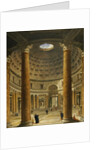 The Interior of the Pantheon, Rome, looking North from the Main Altar to the Entrance, 1732 by Giovanni Paolo Pannini or Panini