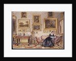 Interior of a Drawing Room with a Lady at her Writing Desk by William Henry Hunt