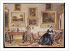 Interior of a Drawing Room with a Lady at her Writing Desk by William Henry Hunt