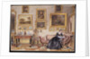 Interior of a Drawing Room with a Lady at her Writing Desk by William Henry Hunt