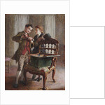 A Drawing Room Scene with an imposing open Armchair by Frederick Walker