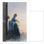 An Elegant Beauty on a Balcony looking out over Rome, with the Dome of St Peter in the Distance by Willem Johannes Martens
