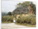 A Thatched Cottage near Peaslake, Surrey by Helen Allingham