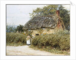 A Thatched Cottage near Peaslake, Surrey by Helen Allingham