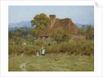 Cottage at Broadham Green, Surrey, in Sunset Light by Helen Allingham
