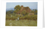 Cottage at Broadham Green, Surrey, in Sunset Light by Helen Allingham
