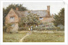 A Surrey Cottage with a Mother and her Children by Helen Allingham