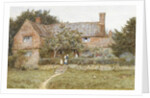 A Surrey Cottage with a Mother and her Children by Helen Allingham