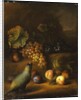 A Parrot with Grapes, Peaches and Plums in a Landscape by Tobias Stranover
