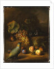 A Parrot with Grapes, Peaches and Plums in a Landscape by Tobias Stranover