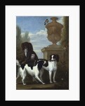 Three Spaniels by an Urn in a Wooded Landscape by John Wootton