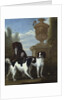 Three Spaniels by an Urn in a Wooded Landscape by John Wootton