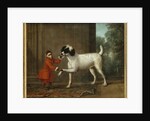 A Monkey wearing Crimson Livery dancing with a Poodle on the Terrace of a Country House by John Wootton
