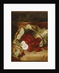 Raspberries in a Cabbage Leaf Lined Basket with White Convulvulus on a Stone Ledge, 1880 by Eloise Harriet Stannard