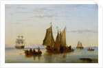 Fishing Boats and other Vessels on the Scheldt near Rotterdam, 1852 by Henry Redmore