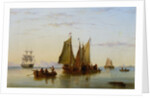 Fishing Boats and other Vessels on the Scheldt near Rotterdam, 1852 by Henry Redmore