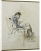 Gentleman seated in an Armchair reading a Book and smoking a Pipe by Giovanni Boldini