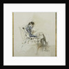 Gentleman seated in an Armchair reading a Book and smoking a Pipe by Giovanni Boldini