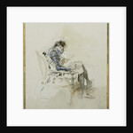 Gentleman seated in an Armchair reading a Book and smoking a Pipe by Giovanni Boldini