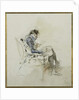 Gentleman seated in an Armchair reading a Book and smoking a Pipe by Giovanni Boldini