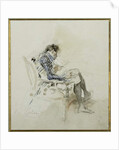 Gentleman seated in an Armchair reading a Book and smoking a Pipe by Giovanni Boldini