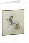 Gentleman seated in an Armchair reading a Book and smoking a Pipe by Giovanni Boldini