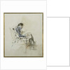 Gentleman seated in an Armchair reading a Book and smoking a Pipe by Giovanni Boldini