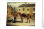 An Officer of the Dragoon Guards, Caribineers with his Mount in the Barrack's Stable Yard, 1839 by John Frederick Herring Snr