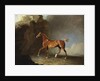 A Golden Chestnut Racehorse by a Rock Formation, 1800 by Benjamin Marshall