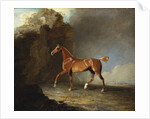 A Golden Chestnut Racehorse by a Rock Formation, 1800 by Benjamin Marshall