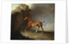 A Golden Chestnut Racehorse by a Rock Formation, 1800 by Benjamin Marshall