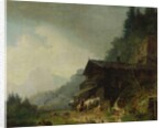 A Forge in the Bavarian Alps by Heinrich Burkel