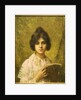 Young Woman holding a Book by Alexei Alexevich Harlamoff