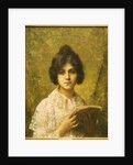Young Woman holding a Book by Alexei Alexevich Harlamoff