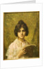 Young Woman holding a Book by Alexei Alexevich Harlamoff