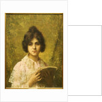 Young Woman holding a Book by Alexei Alexevich Harlamoff