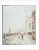The Molo, Venice, looking West with figures Promenading by Franz Richard Unterberger