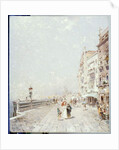 The Molo, Venice, looking West with figures Promenading by Franz Richard Unterberger