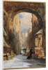 Venice: an Edicola beneath an Archway, with Santa Maria della Salute in the Distance, 1853 by James Holland