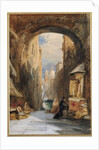 Venice: an Edicola beneath an Archway, with Santa Maria della Salute in the Distance, 1853 by James Holland