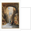 Venice: an Edicola beneath an Archway, with Santa Maria della Salute in the Distance, 1853 by James Holland