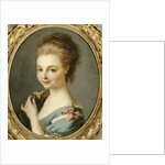 A Girl in a Blue Dress with a Pink Ribbon by Carle van Loo